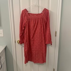 Red dress with white stitching detail! Lightly worn!